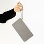 Dove Grey Leather Clutch Purse, thumbnail 2 of 11