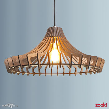 Zooki Three 'Forseti' Wooden Pendant Light, 3 of 9