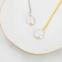 Coin Baroque Pearl Necklace In Sterling Silver, thumbnail 4 of 11