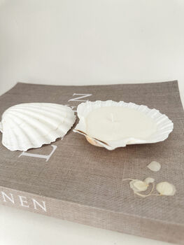 A Pair Of White Scallop Shell Candles, 2 of 3