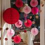 Tissue Paper Fan Decorations Pink Or Red, thumbnail 2 of 8