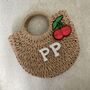 Personalised Ada Cherry Half Moon Wicker Basket Drawstring Bag, thumbnail 2 of 4