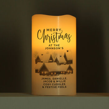 Personalised Christmas Town LED Candle, 2 of 4