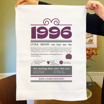 Personalised 30th Birthday Gift Microfibre Tea Towel, 4 of 9
