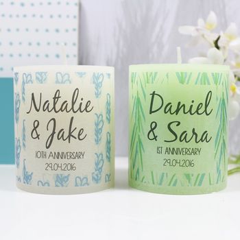 Personalised Anniversary Patterned Coloured Candle, 10 of 12
