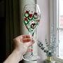 Christmas Wreath Painted Wine Glass, thumbnail 2 of 6