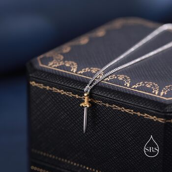 Sterling Silver Tiny Sword Pendant Necklace, 2 of 12