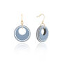 Blue And Cream Circular Earrings • Gold Plated Sterling Silver Hooks, thumbnail 6 of 9