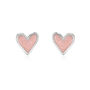 Mini Heart Studs With Sparkly Pink Enamel, thumbnail 1 of 3