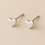 Classic Mini Sterling Silver Heart Stud Earrings, thumbnail 1 of 7