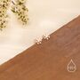 Snowflake Internally Threaded Flat Back Earrings In Sterling Silver, thumbnail 5 of 11