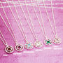 Birthstone Hugs And Kisses Charm Necklace, thumbnail 5 of 12