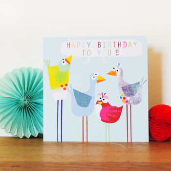 Happy Birthday Birds Card, 4 of 4