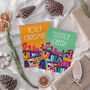 Christmas Cards Set Of Eight A6 Size Festive Greetings Colourful Presents, thumbnail 3 of 5
