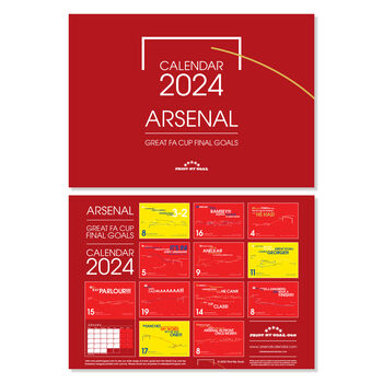 Arsenal 2024 Calendar Gift Set: Ljungberg Framed Print, 4 of 11
