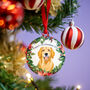 Personalised Holly Wreath Dog Christmas Decoration Bauble, thumbnail 10 of 12