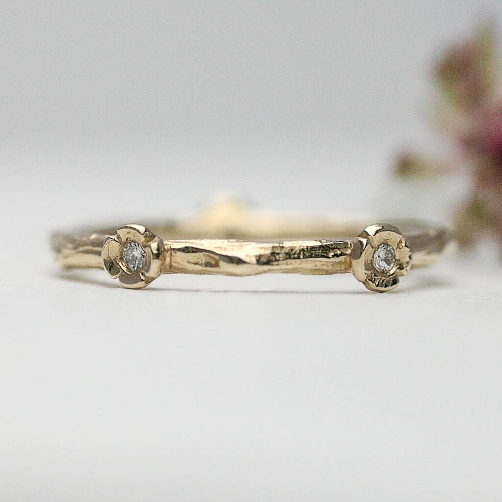 Wild Flower Diamond Wedding Ring, 1 of 4