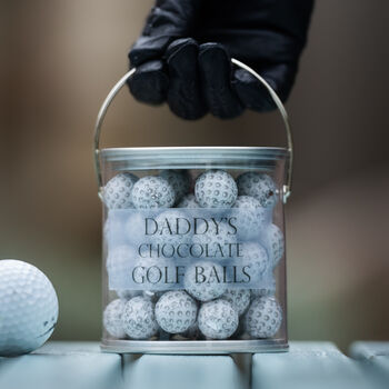 Personalised Gift Bucket Of Chocolate Golf Balls, 3 of 5