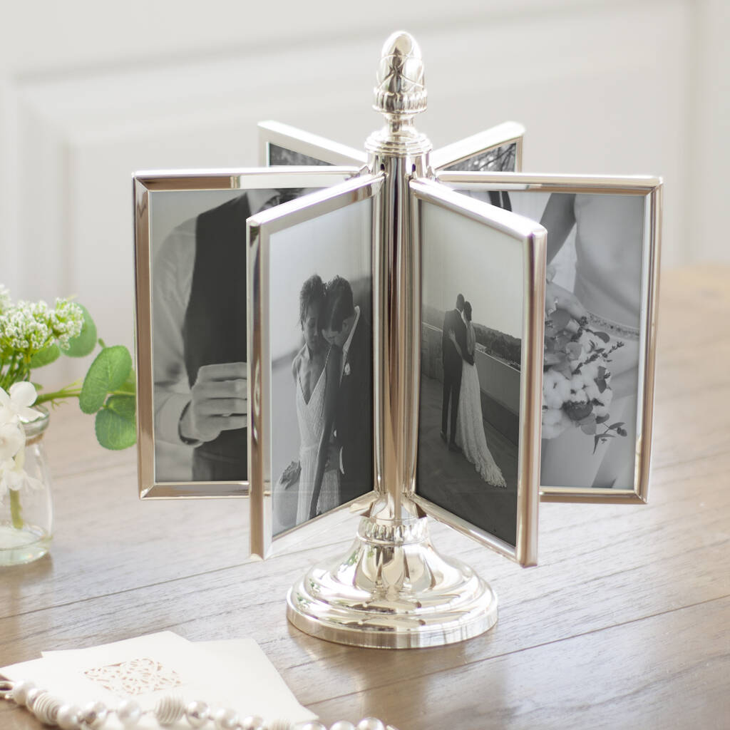 Rotating Silver Plated Multi Aperture Photo Frame By Jodie Byrne