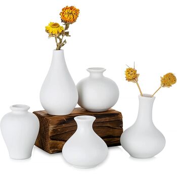 Set Of Five Small Ceramic Vases Decorative Vases, 8 of 10
