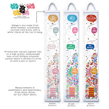 Personalised Bee You Flower Height Chart, 6 of 11