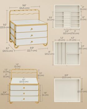 Three Tier Jewellery Organiser Storage Box, 2 of 7