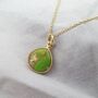 18k Gold Vermeil Peridot August Birthstone Necklace, thumbnail 1 of 4