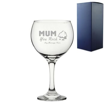 Personalised You Rock Gin Glass For Mum, 3 of 5