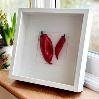 Ceramic Wall Art Kitchen Decor: Red Peppers, 4 of 8