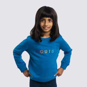 'Look Out, World' Embroidered Children's Sweatshirt, 9 of 11