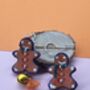 Painted Gingerbread Man Earrings With Stand, thumbnail 2 of 8