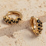 Black Cz Gold Vermeil Plated Galaxy Scatter Huggies, thumbnail 7 of 9