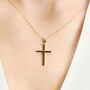 Plain Cross Necklace In 9ct Gold, thumbnail 2 of 2