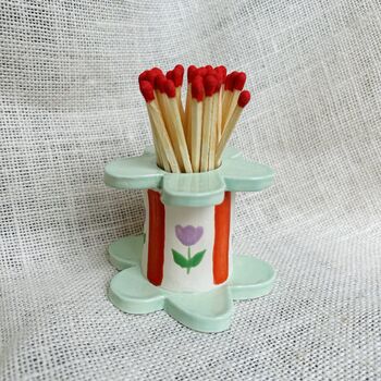 Green Daisy Matchstick Holder Pre Order Only, 2 of 2