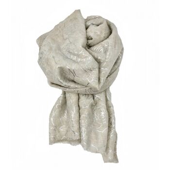 White And Cream Foil Scarf, 3 of 7