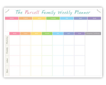 Personalised Weekly Family Planner Whiteboard, 3 of 9