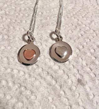 Heart Necklace In Sterling Silver With Mixed Metal, 6 of 6