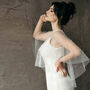 White Wedding Dress Cover Up | Pearl Cape Veil, thumbnail 1 of 12