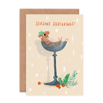 Pack Of Eight Mouse Christmas Cards, 8 of 8