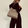 Taupe Leather Tote Bag, thumbnail 5 of 5