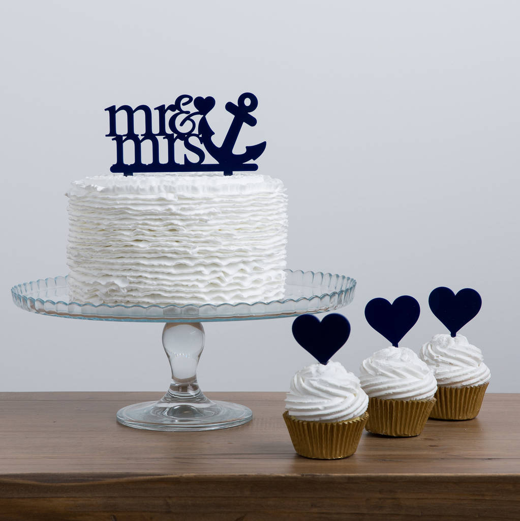 Mr And Mrs Sailor Anchor Cake Topper By Funky Laser Mr And Mrs Sailor Anchor Cake Topper By Funky Laser