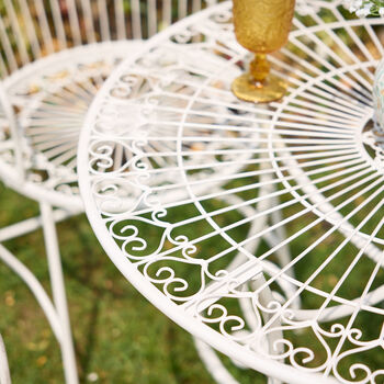 Vintage Cream Two Person Garden Bistro Set, 6 of 9