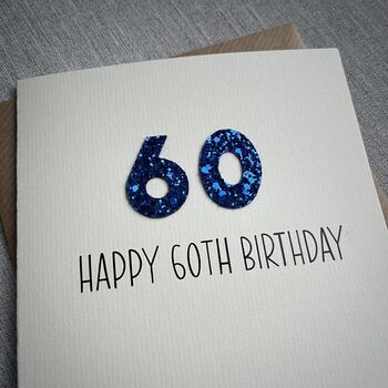 Personalised Happy 60th Glitter Milestone Birthday Card, 5 of 6