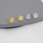 Mandala Flower Stud Earrings In Sterling Silver, thumbnail 2 of 12