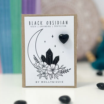 Black Obsidian Crystal Heart Keepsake For Grounding, 3 of 3