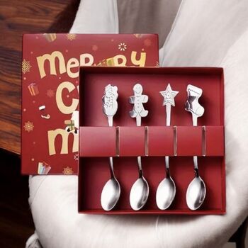 Stainless Steel Christmas Themed Spoon Set, 6 of 9