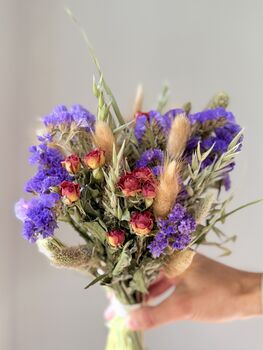Purple And Red Flower Bouquet With Spray Roses, 4 of 5
