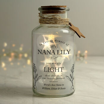 Personalised In Loving Memory LED Glass Jar – Christmas Light Decoration, 3 of 4