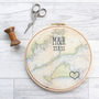 Personalised Cotton Embroidered Map Hoop, thumbnail 3 of 10