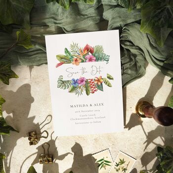 Tropical Save The Date Cards And Envelopes, 3 of 5